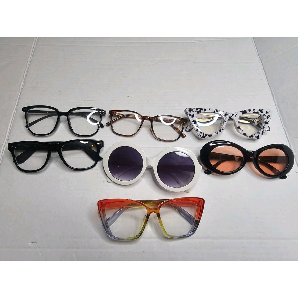 Lot of 7 Fashion Eyeglasses & Sunglasses – Unbranded Mixed Styles Bundle
